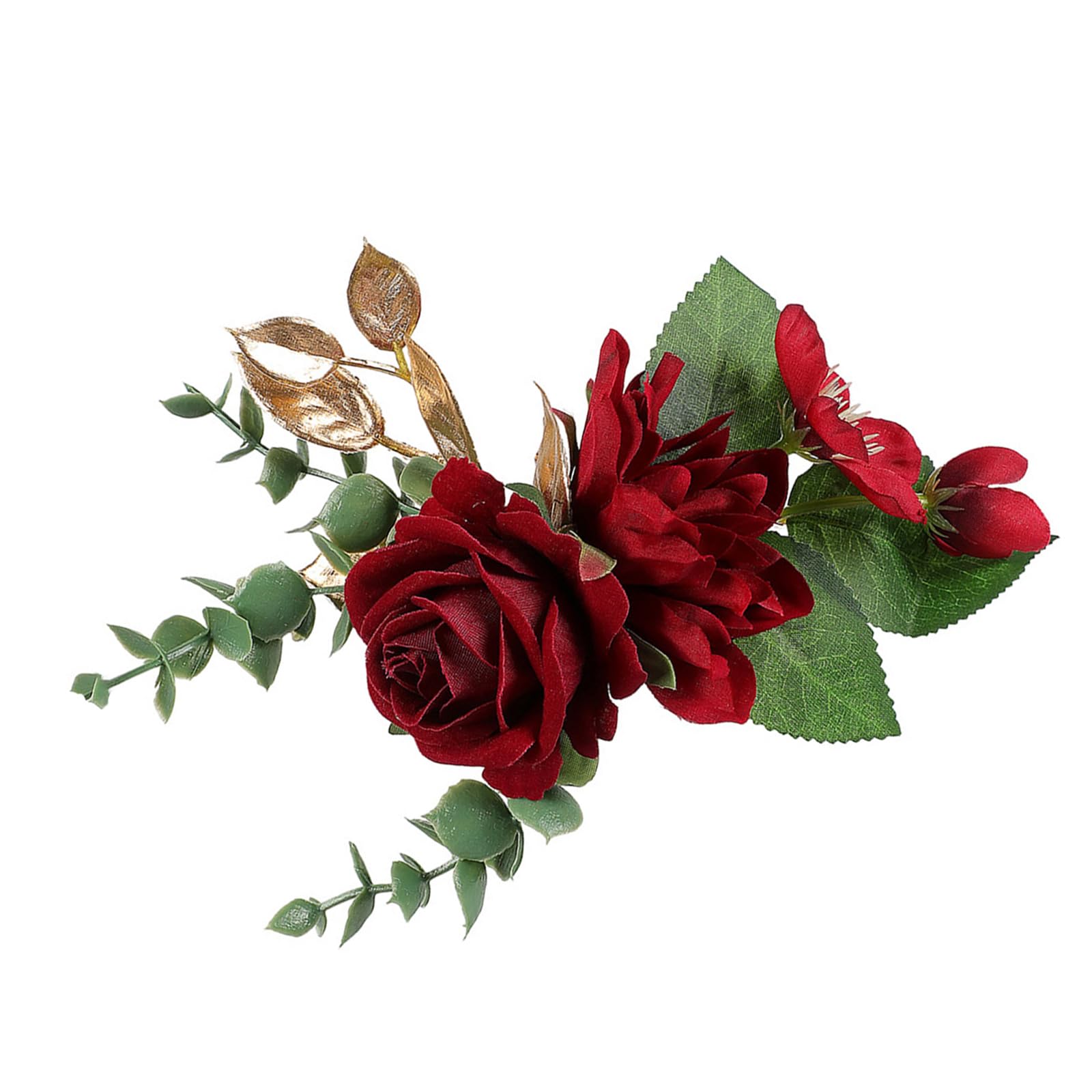 Silk Rose Flower Cake Toppers Wedding Decoration Artificial for Romance Occasion Floral Arrangement Artificial Silk Rose for Wedding Cake Toppers Floral Arrangement Anniversary Bouquet Crafting