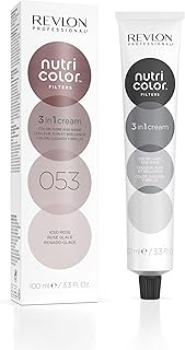 REVLON PROFESSIONAL Nutri Color Filters, Mascarilla de Coloración Temporal para el Pelo, Revive el Color del Cabello, Brillo y Coloración Intensa, Tinte Pelo Mujer Tono 053 Rosado Glacé, 100ml