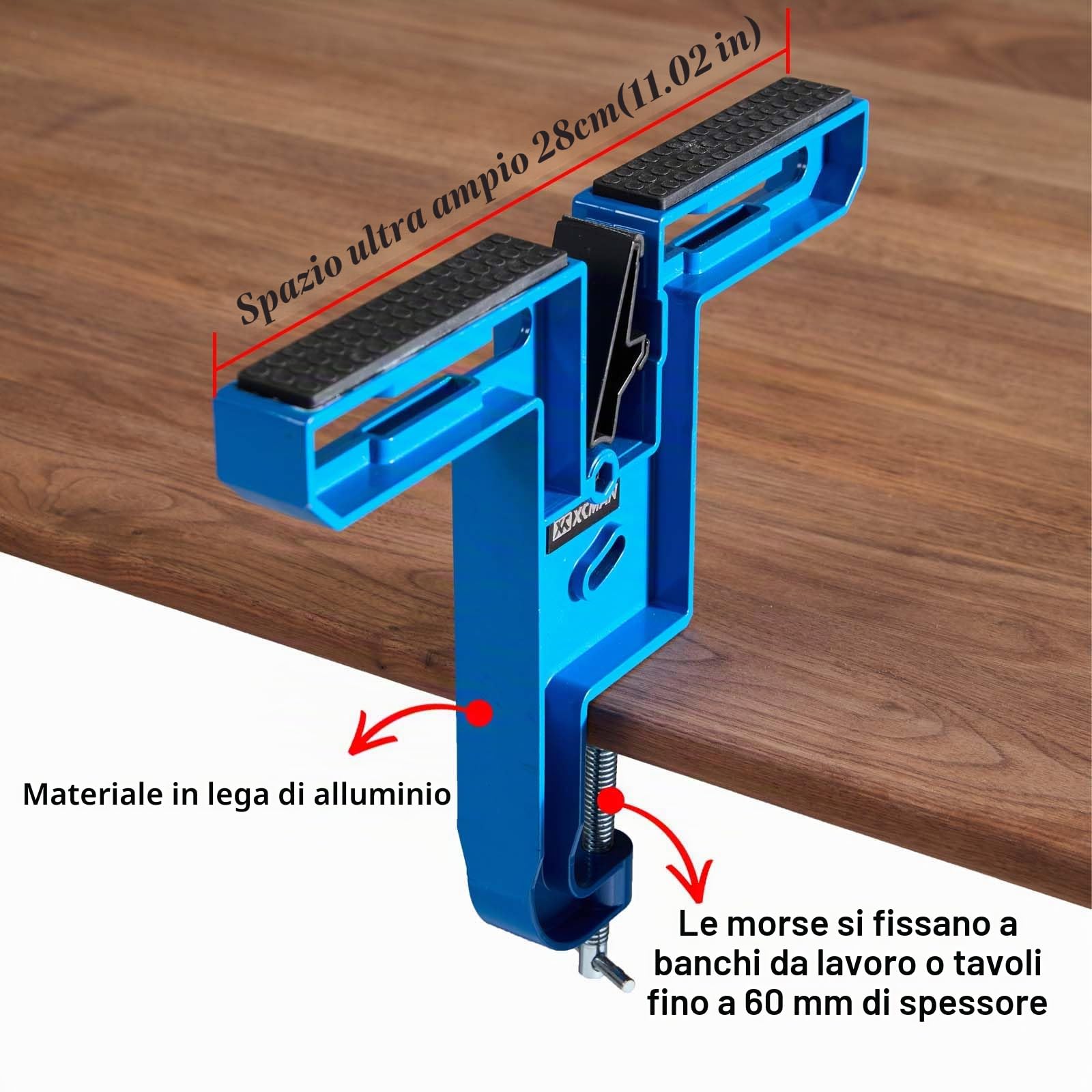 XCMAN Morsa per sci e snowboard, per accordatura e ceratura, durevole e stabile, materiale in alluminio