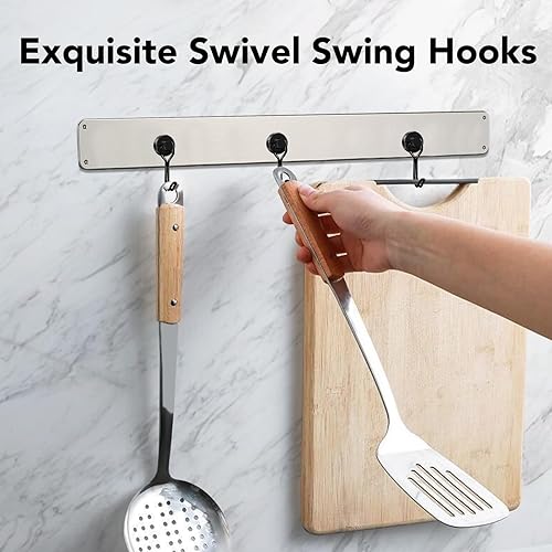 Miniatura 6 de MIKEDE Ganchos magnéticos, ganchos magnéticos de neodimio resistentes de 40 libras, imanes negros con ganchos giratorios para colgar, gancho de