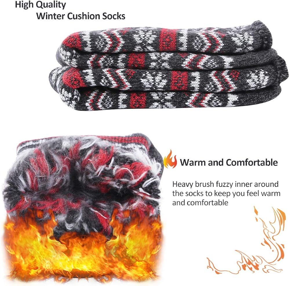 Warm Thermal Socks, Sunew Unisex Thick Insulated Heated Winter Heavy Crew Socks : Sports & Outdoors