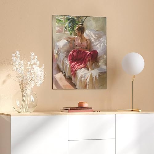 Miniatura 6 de Figurative Oil Painting Vicente Romero Redondo A Woman Lying on A Sofa Canvas Wall Art Prints for Wall Decor Room Decor Bedroom Decor Gifts