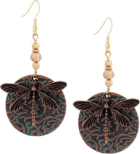 MINACHI Aretes colgantes étnicos vintage, bohemios, retro, color turquesa, estilo vintage, regalo de joyería bohemia para mujer