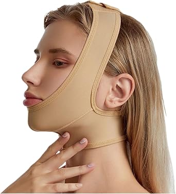 Womens Face Toning Belt Double Chin Slimmer Chin Support Strap After Lipo Compression Garment Wrap Facial Band