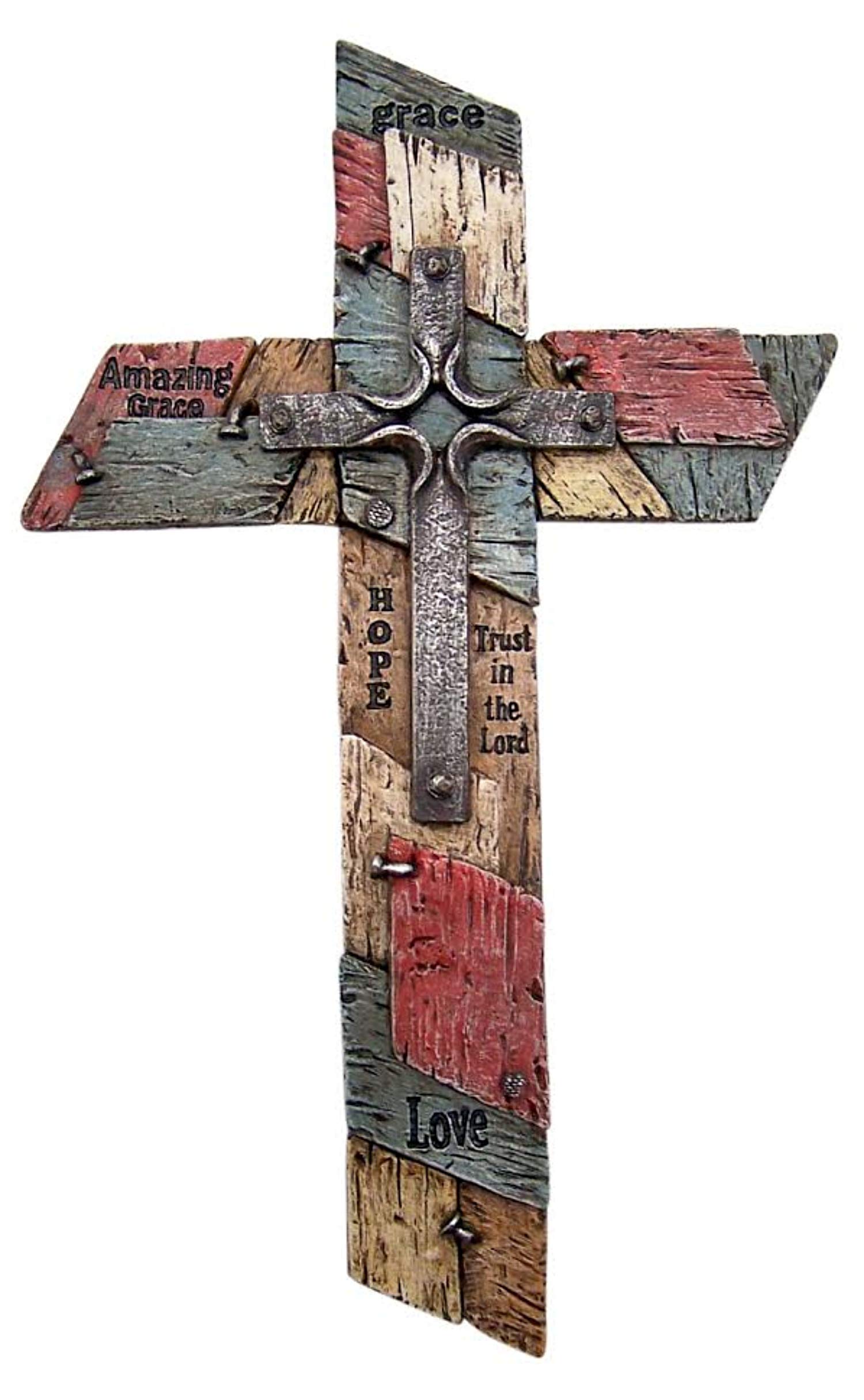 Buy Wowser Patched Wall Cross with Nails and Crucifix, Love, Hope
