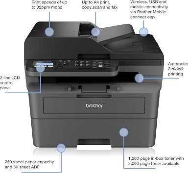 Brother MFC-L2835DW All-in-one Mono Laser Printer