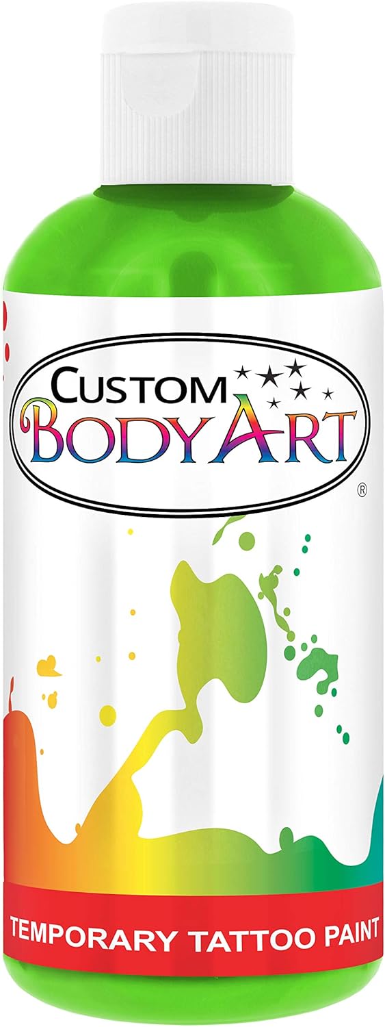 Custom Body Art Black Airbrush Body Paint 8oz - Alcohol-Based, Waterproof, Body Paint for Adults, Cosplay, Temporary Tattoos