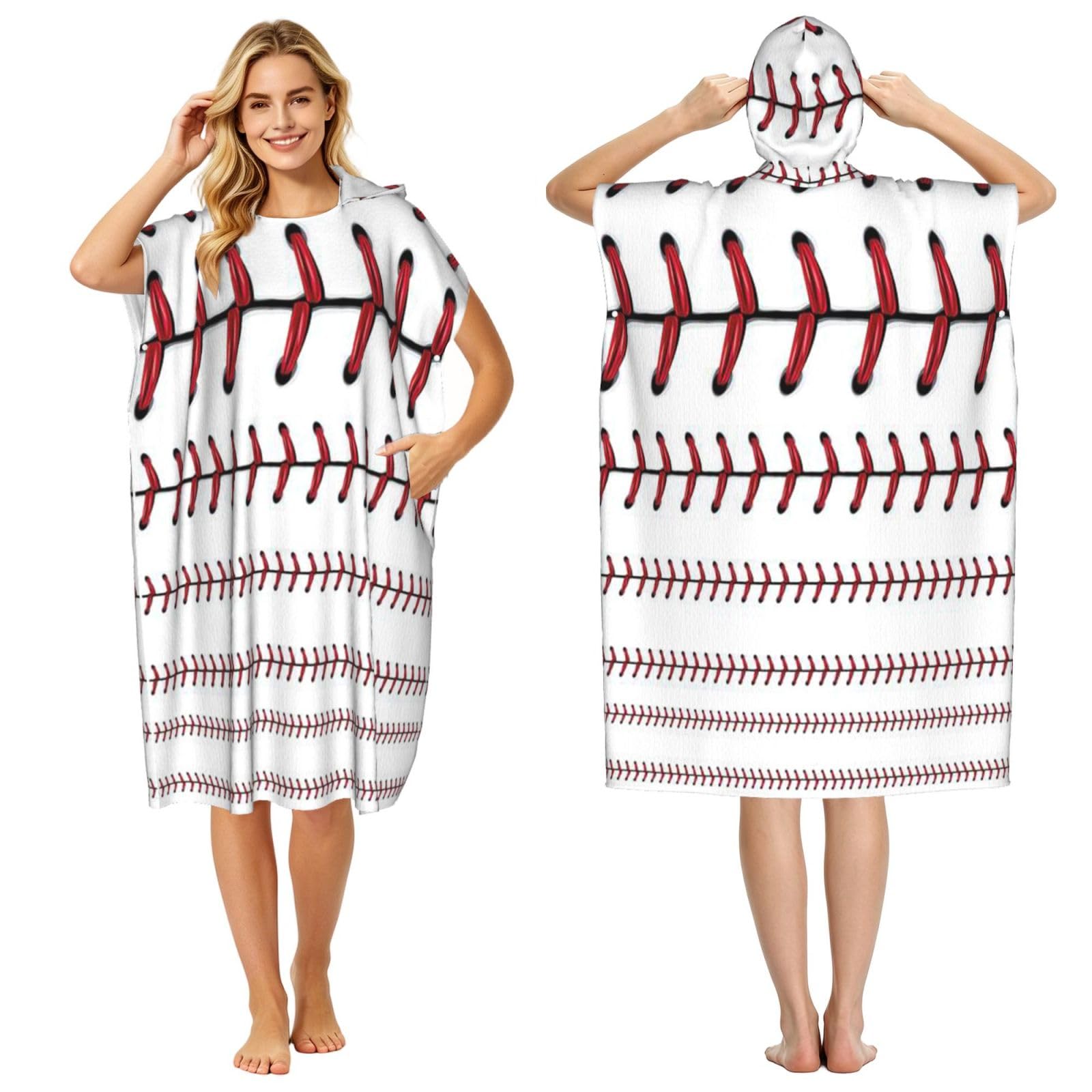 Peignoir de baseball adulte à séchage rapide, poncho de plage et piscine léger