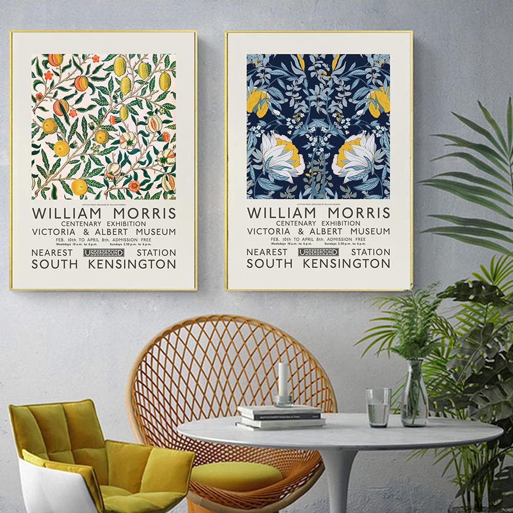 Amazon｜William Morris ウィリアムモリス ポスター 花 葉 キャンバス