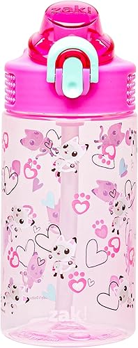 Miniatura 1 de Zak Designs Sage DreamWorks Botella de agua, escuela o viajes, plástico duradero, 16onzas, popote, asa y tapa, boquilla desplegable a prueba de