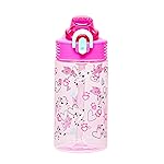 Zak Designs DreamWorks Gabby\'s Dollhouse Sage Water Bottle For School or Travel, 16oz Durable Plastic Water Bottle With Straw, Handle, and Leak-Proof, Pop-Up Spout Cover (Pandy Paws)