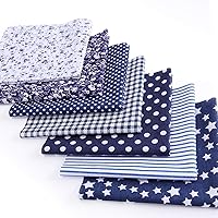 Vista 8 de Paquete de tela de algodón de bricolaje 19.7 x 19.7 pulgadas, 7 patrones diferentes, cuadrados de material de patchwork para coser acolchados, Negro