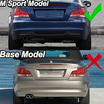 NINTE Rear Bumper Diffuser for 2007-2013 BMW 1 Series E82 125i 135i M Sport Rear Diffuser Lip Exhaust Guard ABS Gloss Black Painted Bumper Splitter Lower Spoiler Auto Accessories