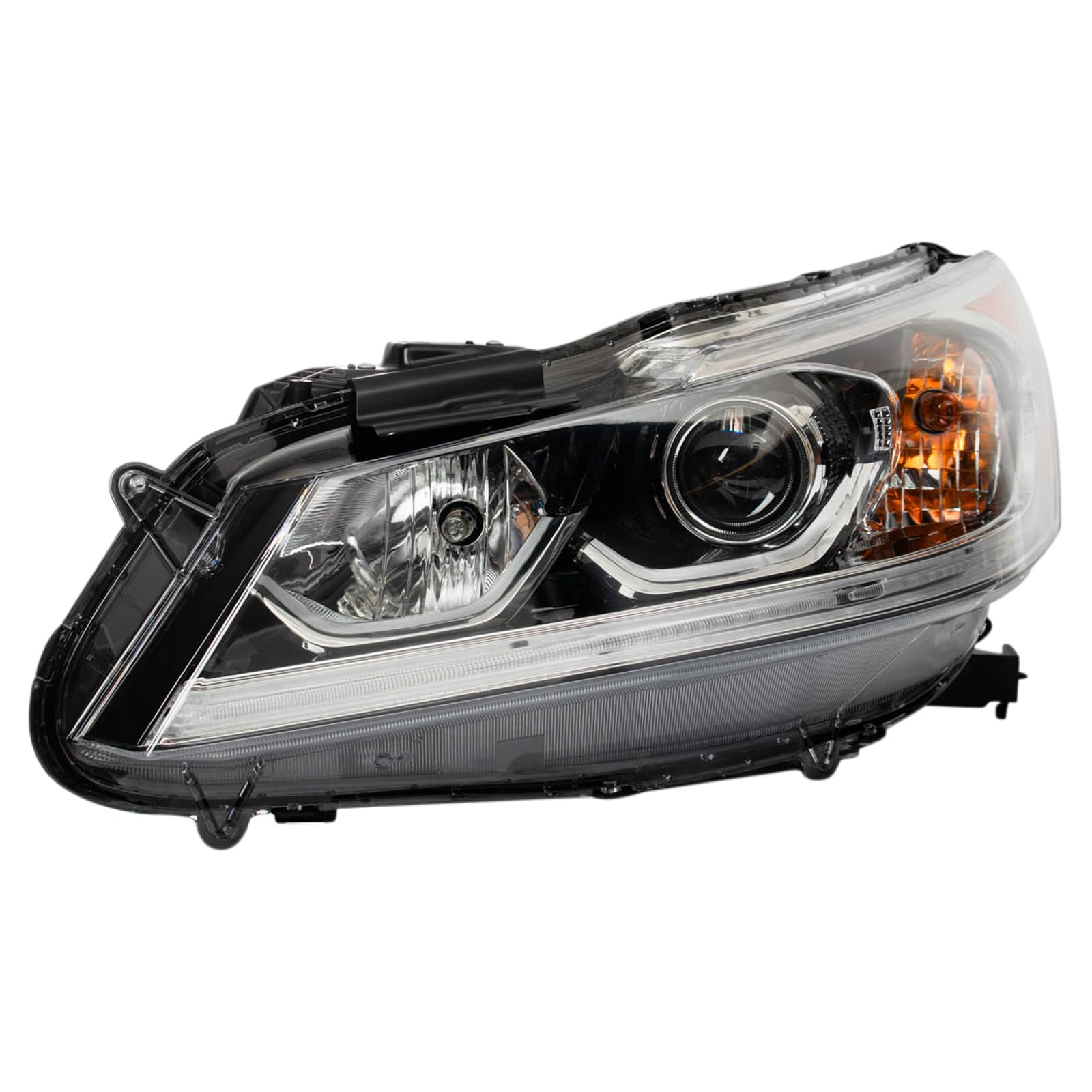 TRQ Driver Headlight Assembly Halogen Compatible with 2016-2017 Honda Accord With Daytime Running Lights HO2502169