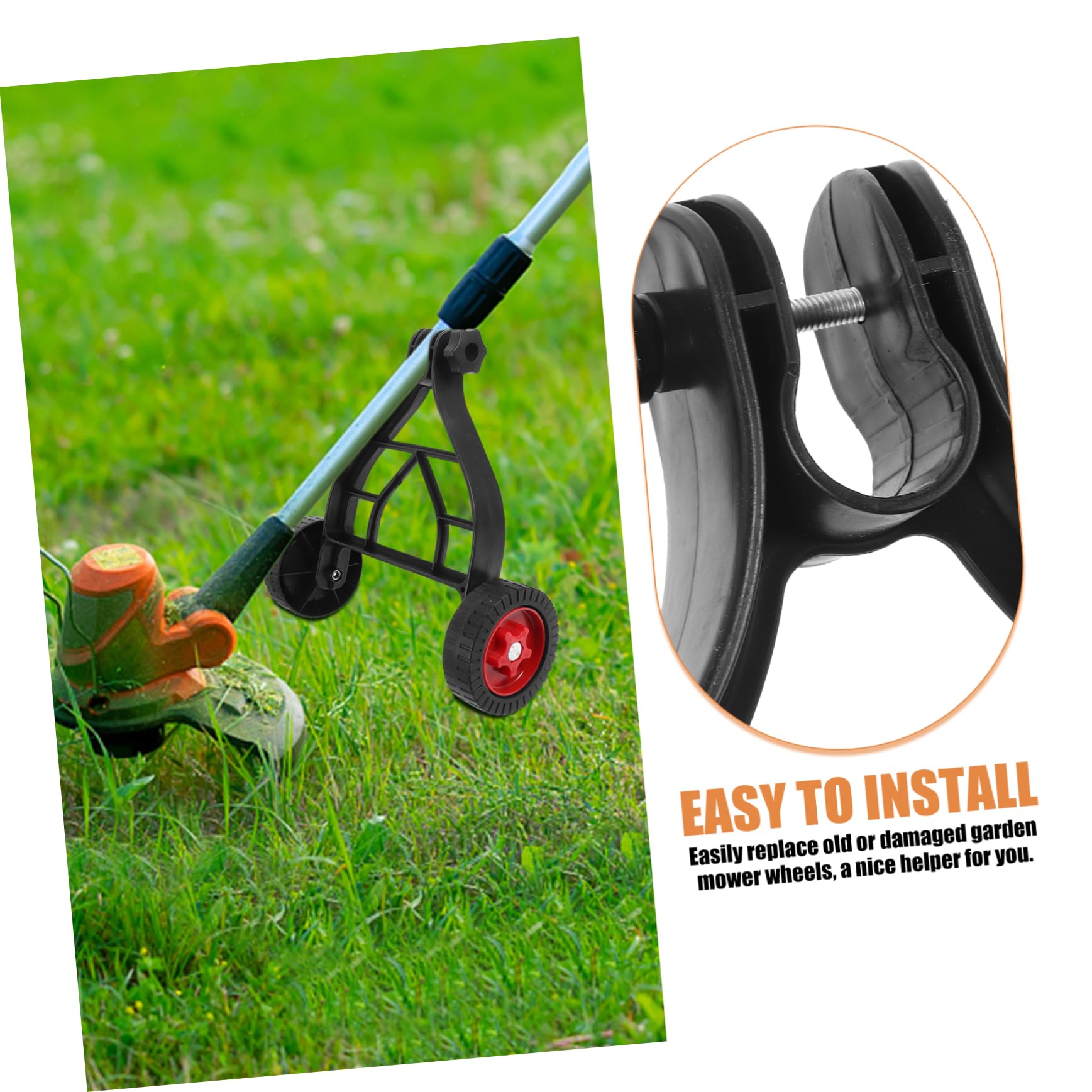 Hemobllo Ruota di Supporto per Tosaerba Accessorio Giardino, Ruota Girevole Silenziosa e Resistente per Carrello, Ricambio Pratico Capacità di Carico e Stabilità per Uso Prolungato
