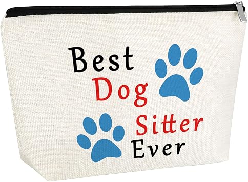 Dog Lover Gift Makeup Bag Appreciation Gift for Dog Walker Cosmetic Bag Animal Lover Gifts Pet Sitter Christmas Thanksgiving Thank You Gift for Dog Trainer Puppy Dog Theme Gift Travel Toiletry Pouch