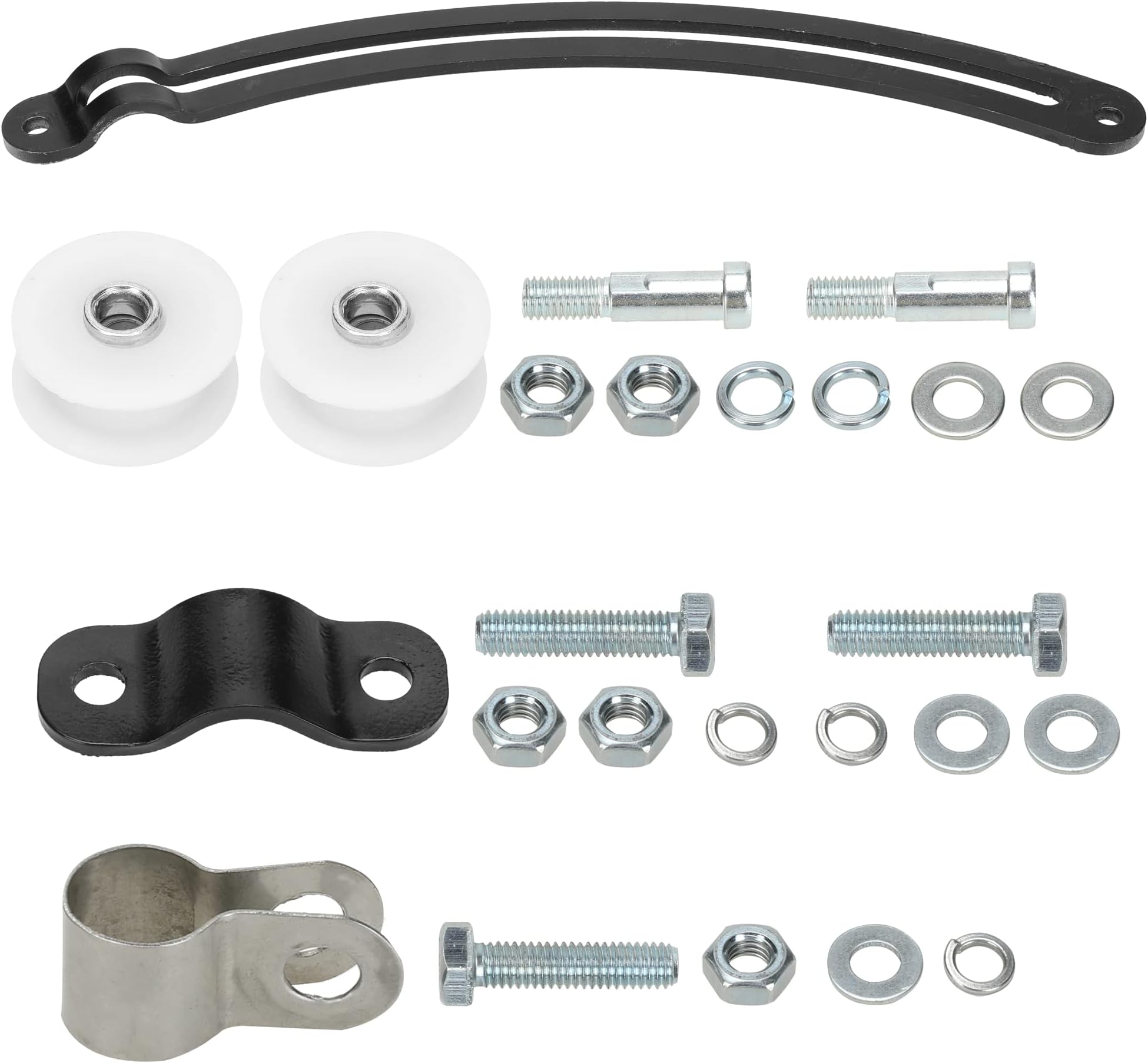 GREHUA Motorized Bike Chain Tensioner Arch with Idler Pulley Adjuster Kit for 2 Stroke 48cc 50cc 60cc 66cc 80cc 49cc Engine Bicycle Parts Motor Heavy Duty Rainbow Shape Bracket Black