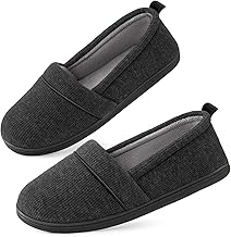 EverFoams Women's Cosy Memory Foam Slippers, Lightweight Terry Towelling Low Shoes with Non-Slip Rubber Sole