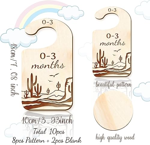 Miniatura 2 de CRASPIRE Separadores de armario de madera del desierto para bebé, decoración de guardería desde recién nacidos hasta 36 meses, organizadores de