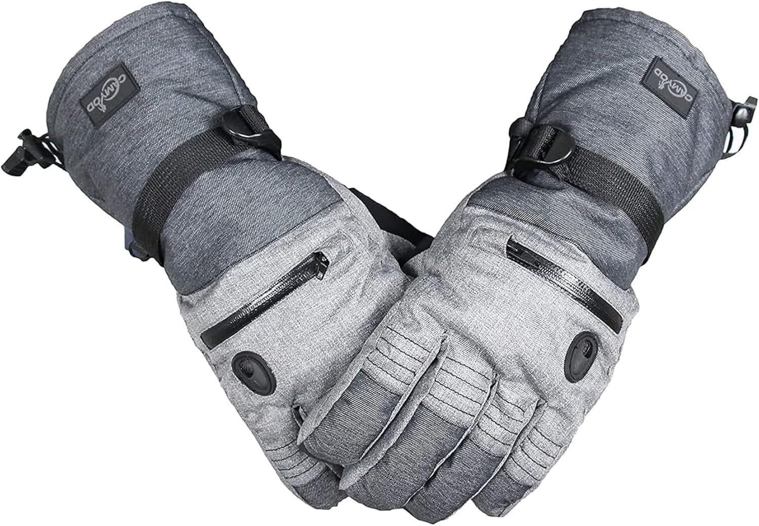 Waterproof Ski Snowboard Gloves with 3M Thinsulate,Zipper Pocket, Air Vent, Cold Weather Gloves for Men