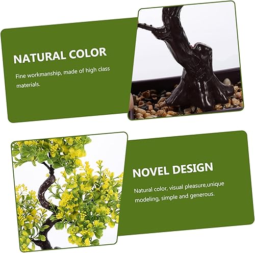 Vista 18 de TEHAUX Árbol bonsái artificial, verde, plástico, 15.17 oz