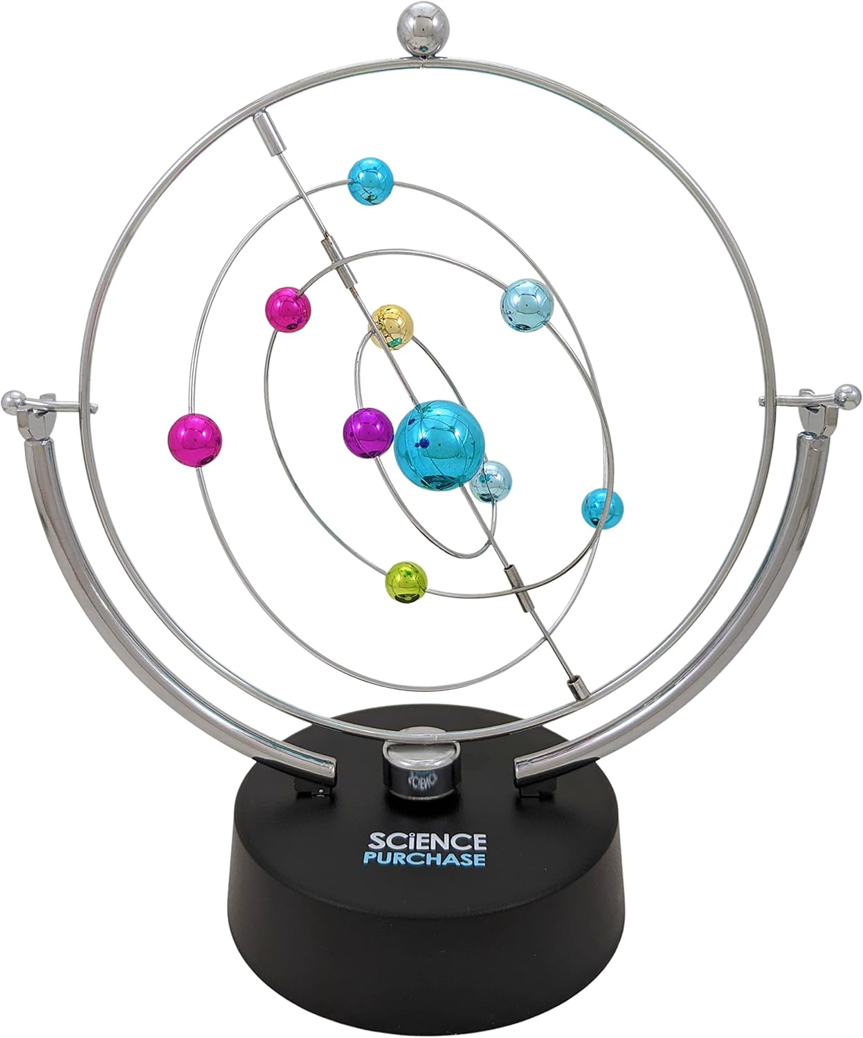 Kinetic Perpetual Motion Galaxy, Outer Space Gadget That Flips and Rotates in Continuous Motion, Battery Operated Desktop Gizmo by SciencePurchase