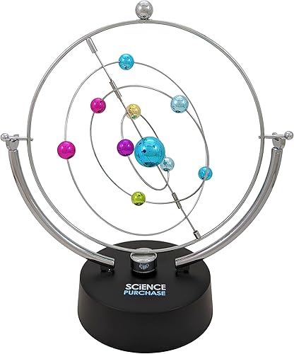 Galaxia cinética de movimiento perpetuo, artilugio del espacio exterior que gira y gira en movimiento continuo, Gizmo de escritorio con pilas por