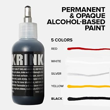 Krink K-66 Black Paint Marker - Vibrant and Opaque Fine Art Graffiti Markers for Unique Marks on Metal Paper Painted Surfaces and More - Alcohol-Based Krink Permanent Paint Markers for Lasting Lines
