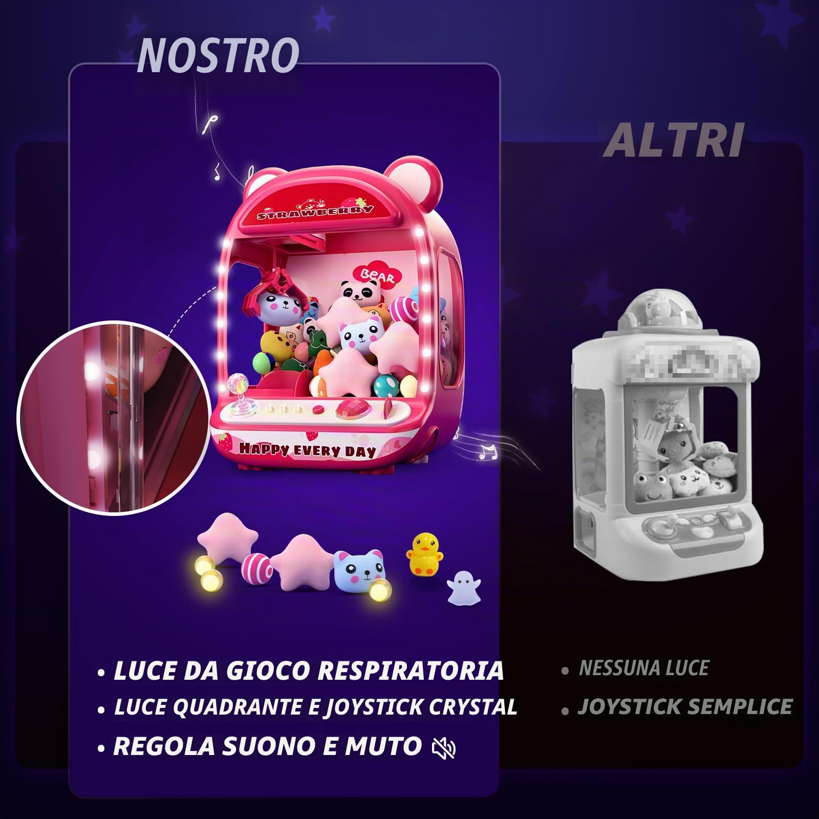 Skirfy Distributore automatico per bambini, giocattolo unicorno per bambine dai 6 anni in su, giochi arcade, mini distributore automatico con giocattolo antistress, distributore di dolci, set