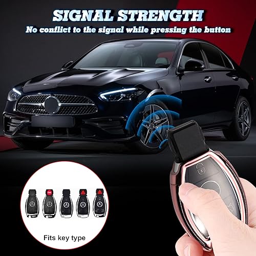 Miniatura 4 de Xotic Tech - Funda para llavero de TPU suave, compatible con llave de entrada inteligente sin llave Mercedes Benz