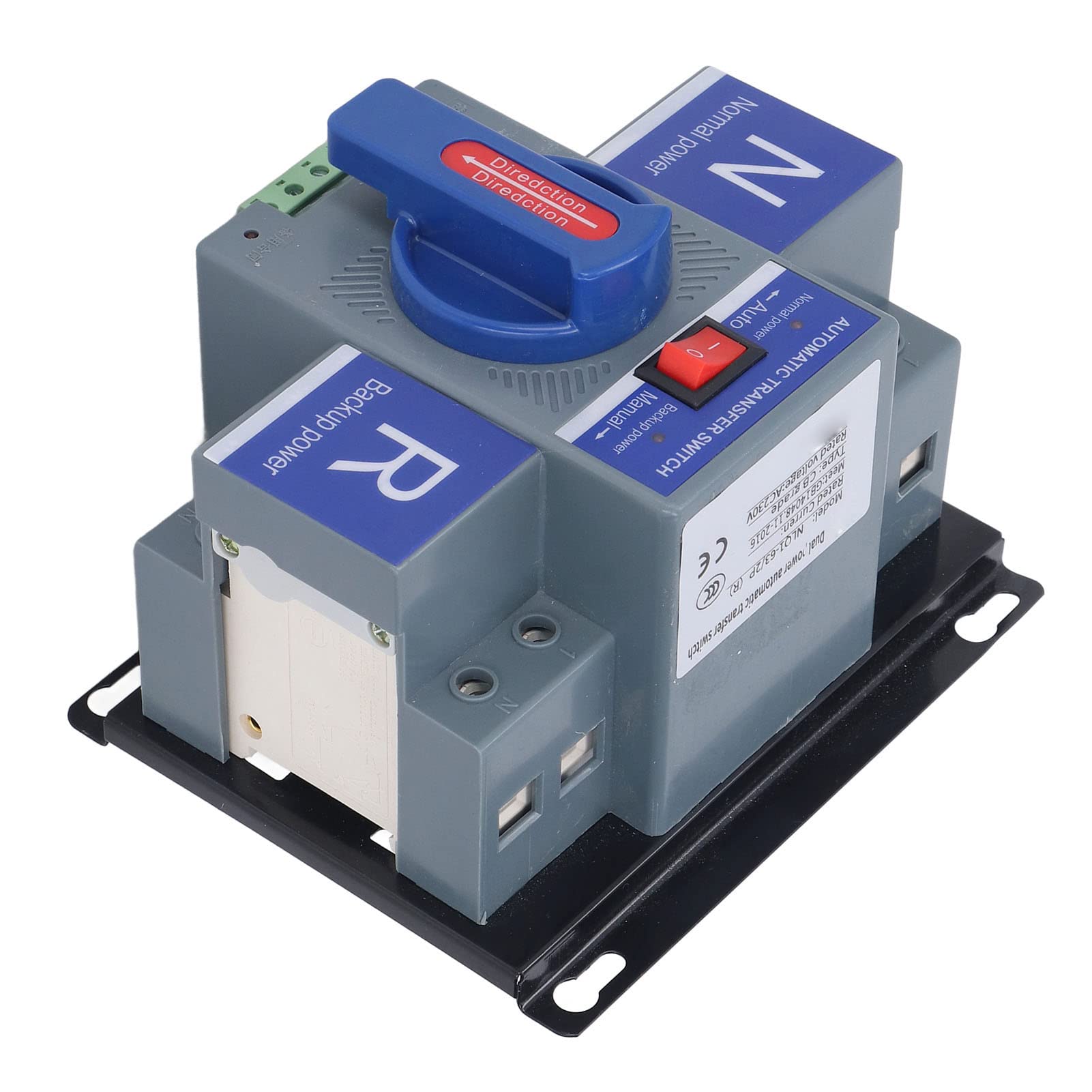 KIMISS Transferencia Automática de Doble Potencia 230V - 2p Mini para Uso Doméstico y Comercial, ATS Confiable con Protección de Cortocircuito (32A)