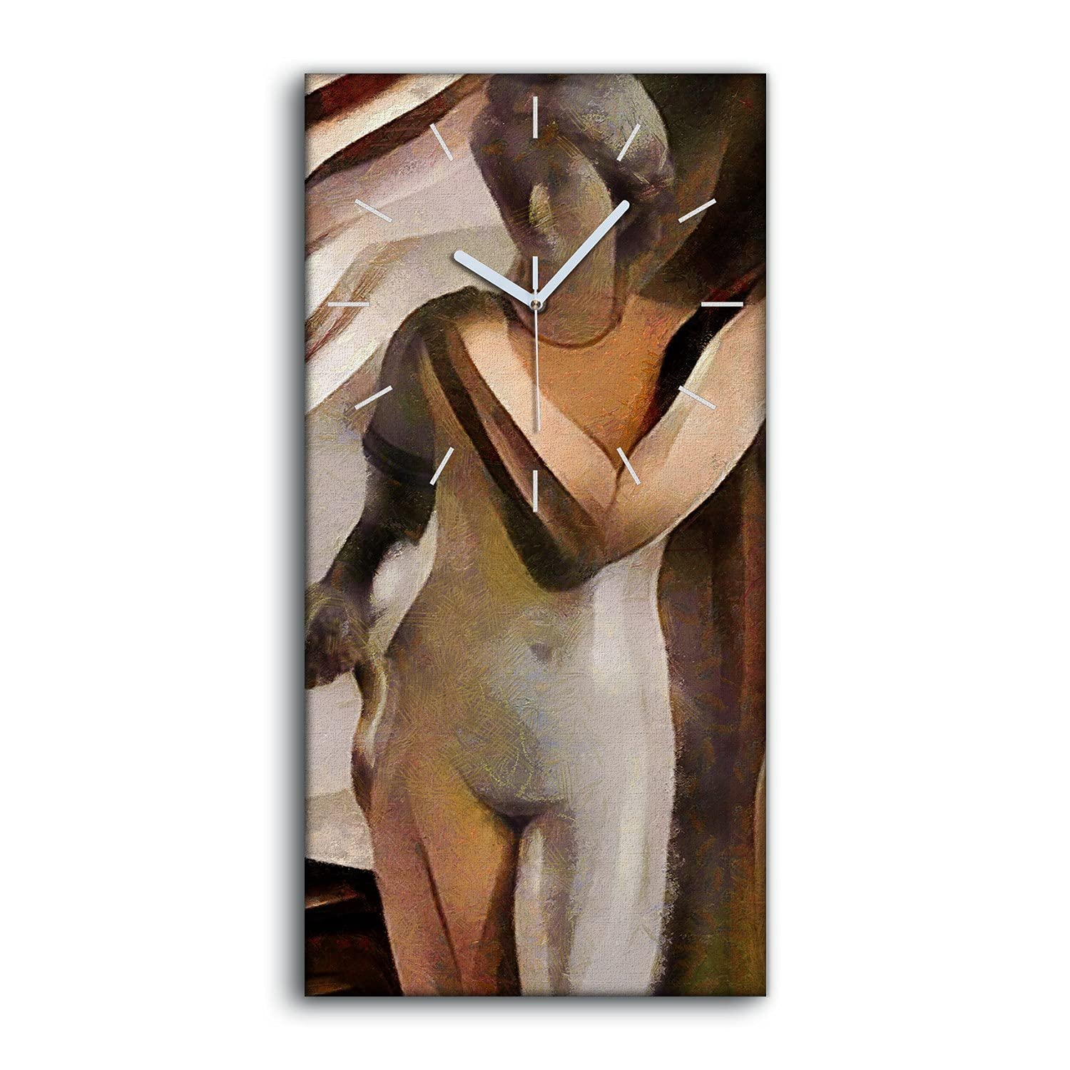 Art Mural Salon Horloge Toile Sculptures Vieilles Mains Blanches