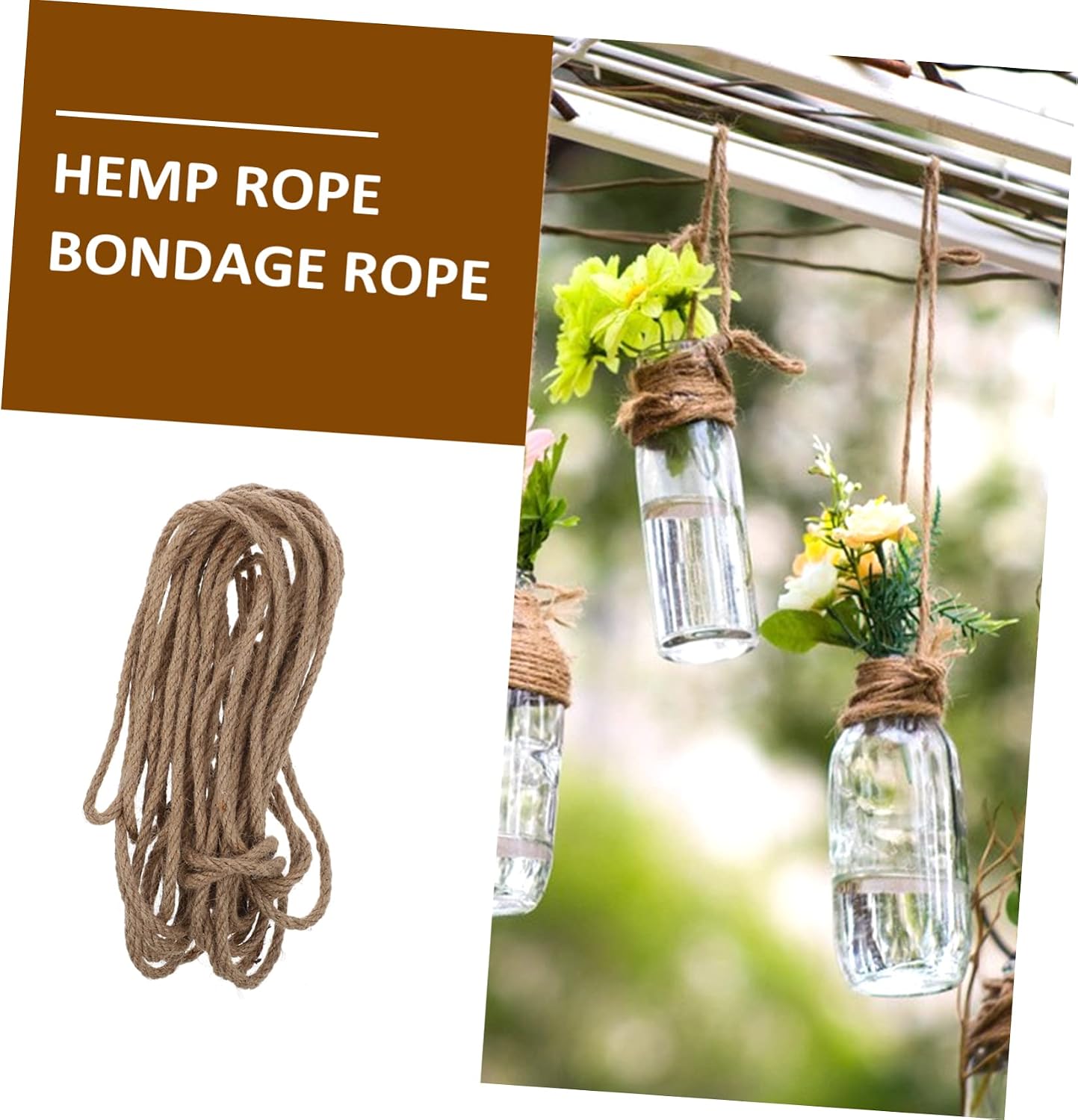 Natural Jute Rope for Crafts, Thick Cotton Linen Twisted Rope image 5