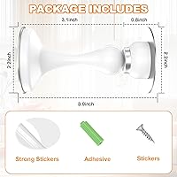 Vista 5 de Crosize Topes magnéticos para puerta, paquete de 4, topes de puerta de acero inoxidable para montaje en pared y piso, soporte de puerta mantiene