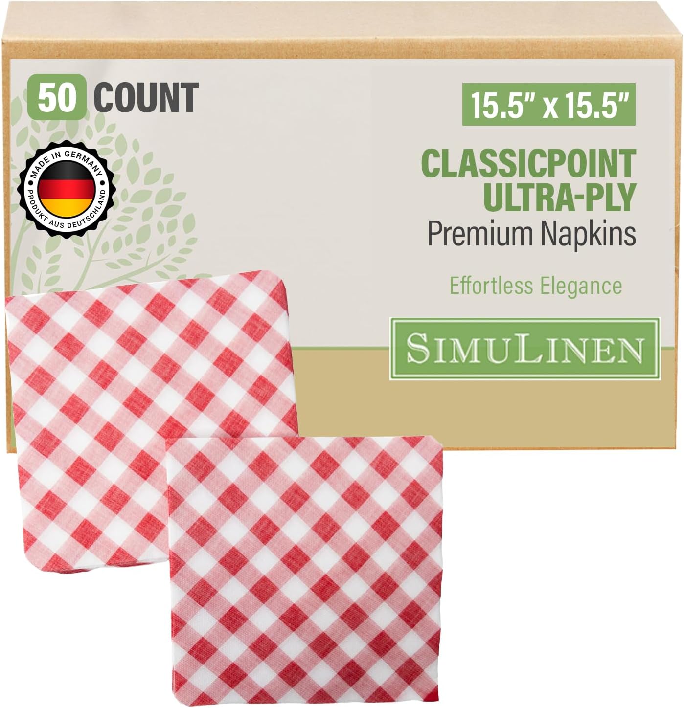 SimuLinen Disposable Black Paper Napkins, Biodegradable for Parties, BBQ, Luncheons, Tailgating – Black ¼ Fold, 15.5"x15.5", Pack of 50