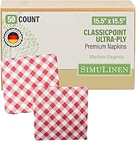 Vista 8 de SimuLinen Servilletas de papel desechables a cuadros azules y blancos, biodegradables para fiestas, pícnics, barbacoas, almuerzos, portón trasero