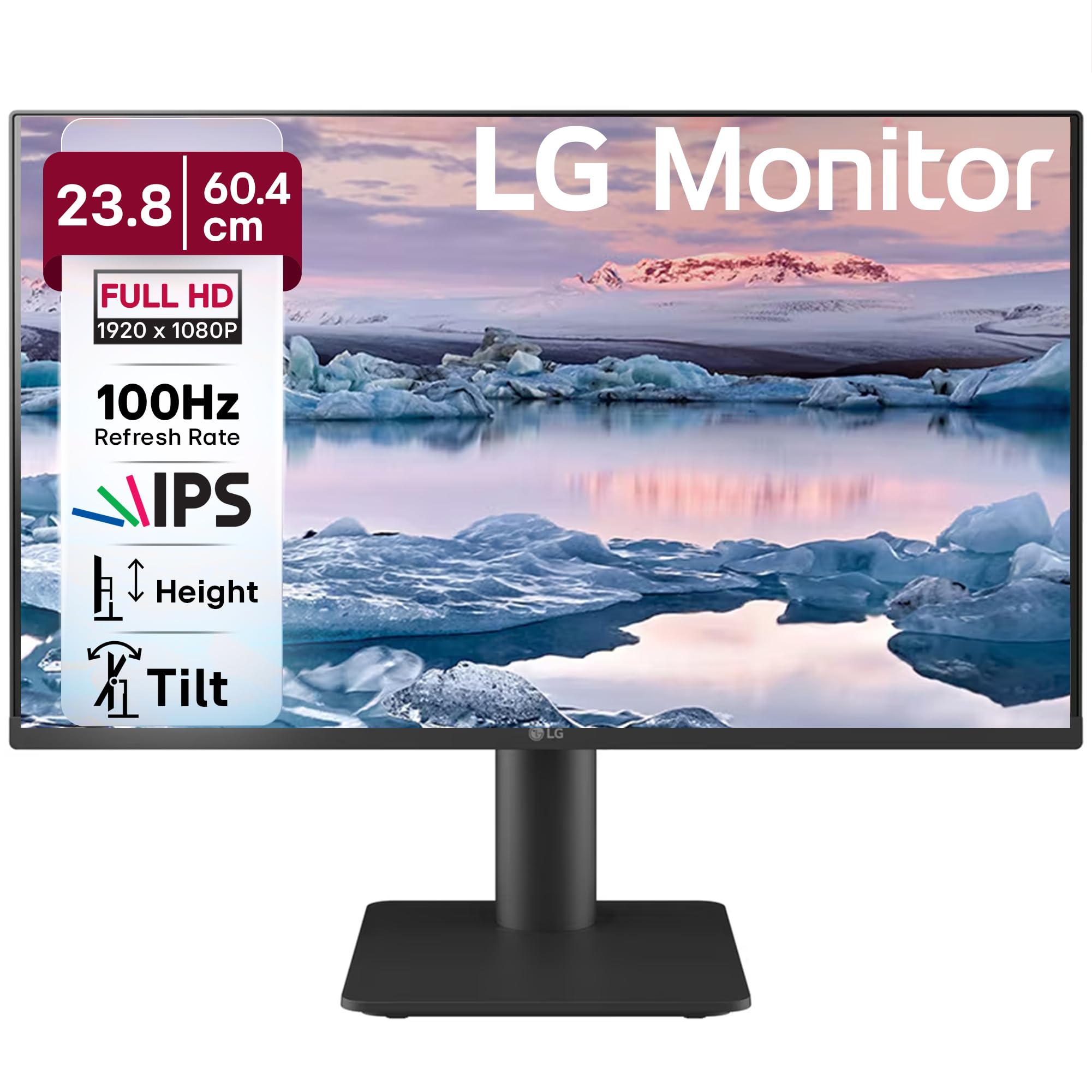 LG 24MS550-B 24 inch IPS FHD (1920x1080) Monitor 100Hz 5ms Reader Mode Tilt/Height Adjustable Stand Built in Speaker Borderless Design OnScreen Control Black Stabilizer DAS Crosshair HDMI Black-picture-6