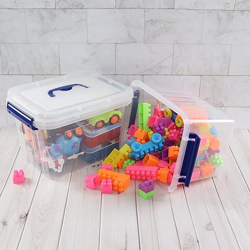 Miniatura 6 de Juego de 4 cajas de almacenamiento de plástico transparente de 6 litros con tapas