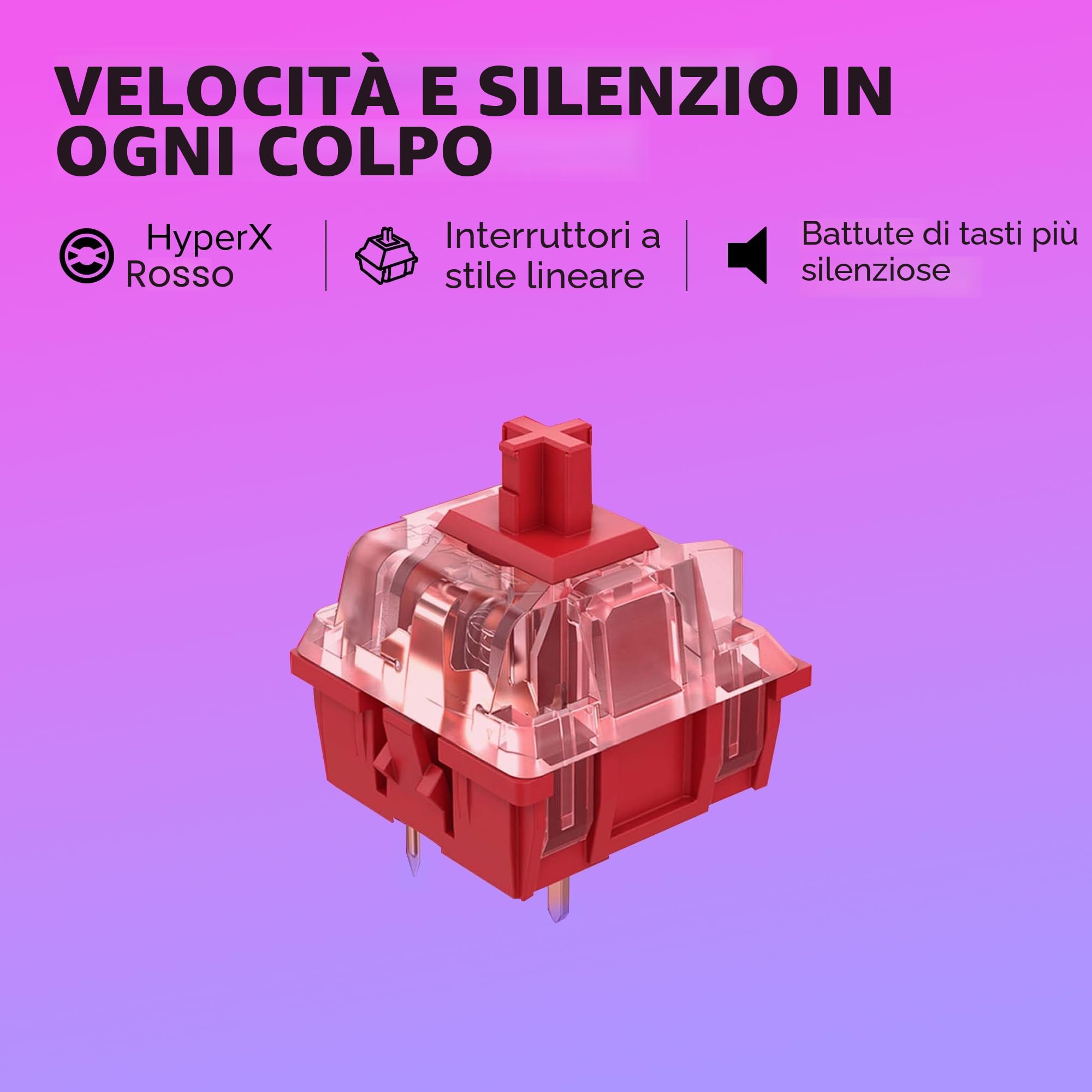 HyperX Alloy Origins 65, Tastiera Meccanica da Gaming Cablata, Illuminazione RGB, Telaio in Alluminio, 80 Milioni di Pressioni Garantite, Cavo USB-C, 3 Dispositivi Collegabili, Layout Inglese, Nera