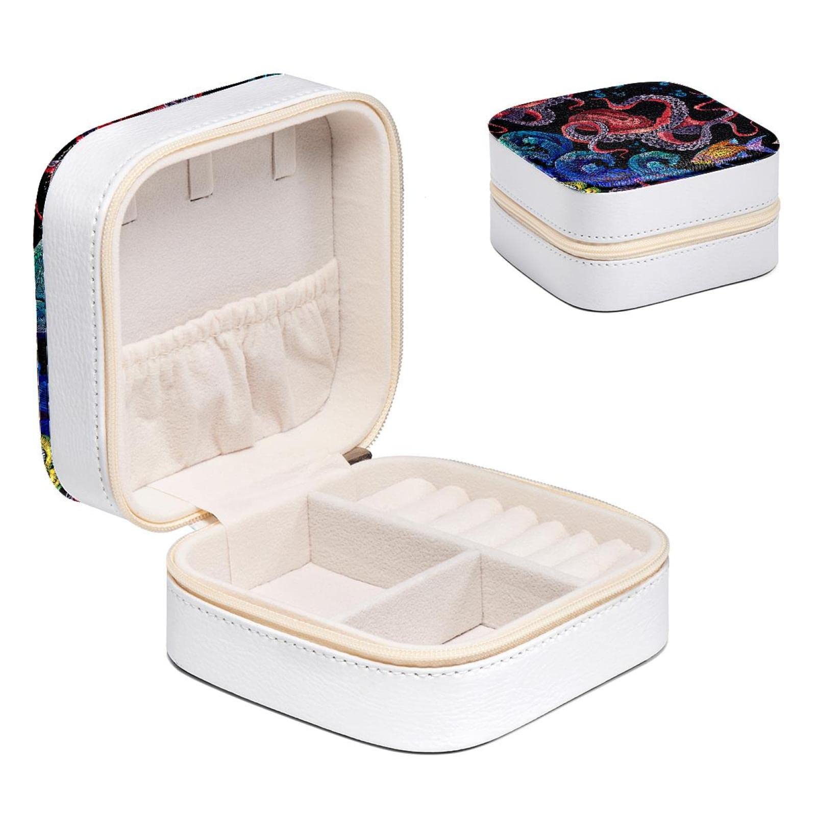 Boîte à bijoux de voyage compacte motif marin pour fille et femme