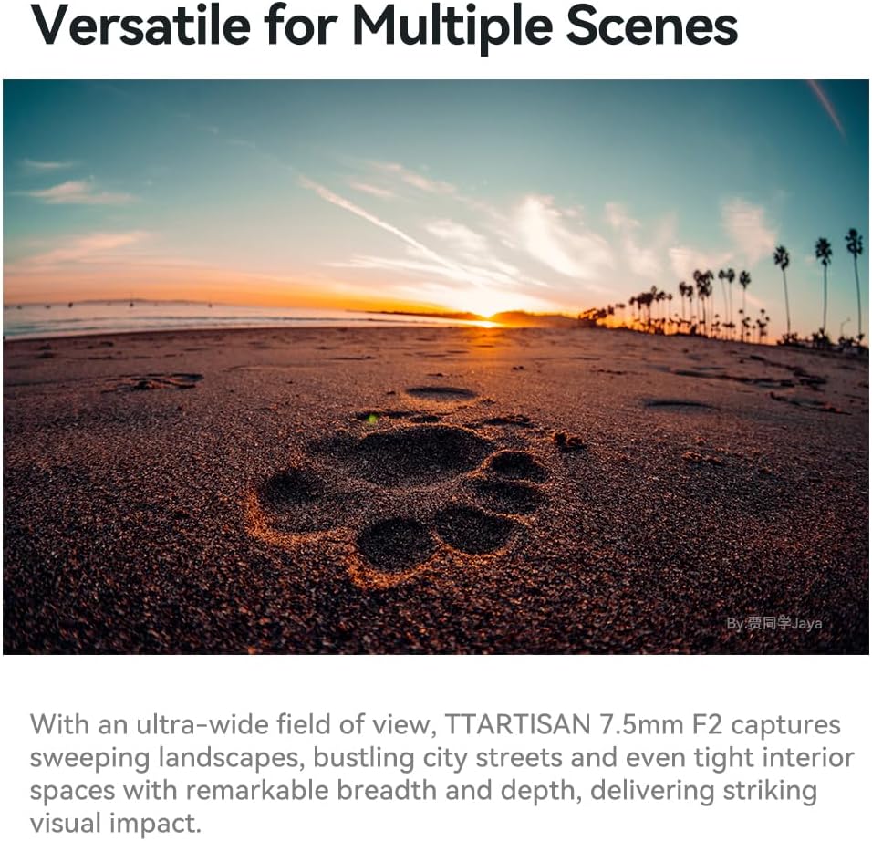 TTArtisan 7.5mm F2.0 APS-C Fisheye Lens, Ultra-Wide-Angle Large Aperture Micro Four Thirds Camera Lens Compatible with MFT M4/3 Mount Cameras EPM1 EPM2 EPL1 EPL3 EPL5 G1 G2 G3 G5 G6 (Silver)