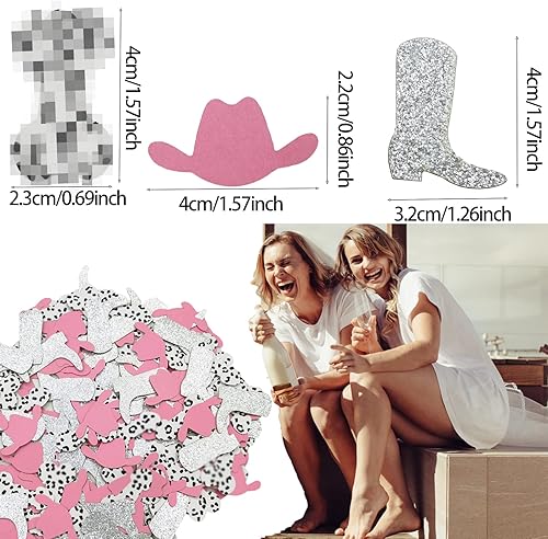 Miniatura 2 de Confeti de despedida de soltera con forma de bota de mesa y sombrero de vaquero, confeti travieso, decoración de despedida de soltera para despedida