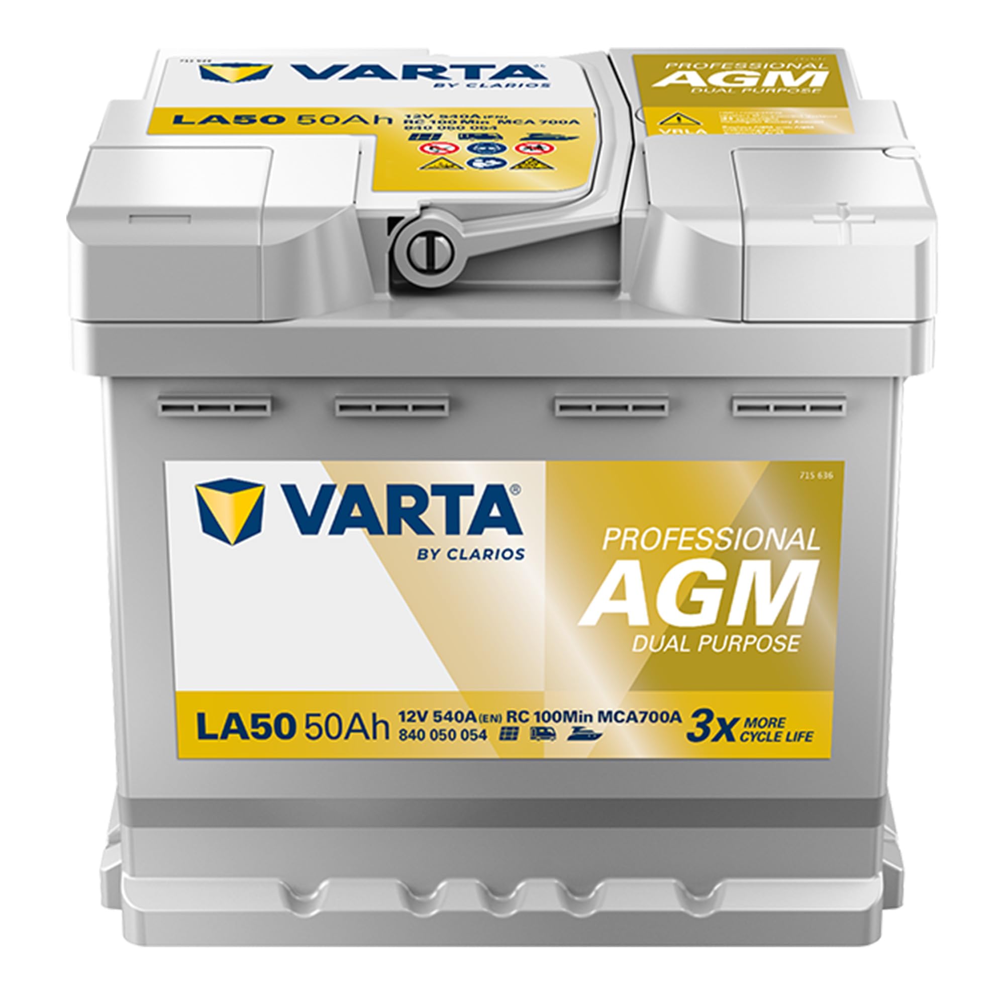 Batterie VARTA Professional AGM Dual Purpose LA80-12V 80Ah 800A - 840080080 - Pour camping-cars, caravanes et bateaux à forte demande énergétique.