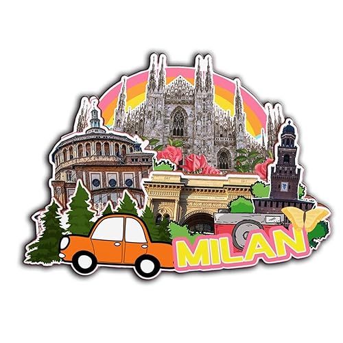 Milan Italy Italy Magnet Fridge Magnet Wooden 3D Landmarks Travel