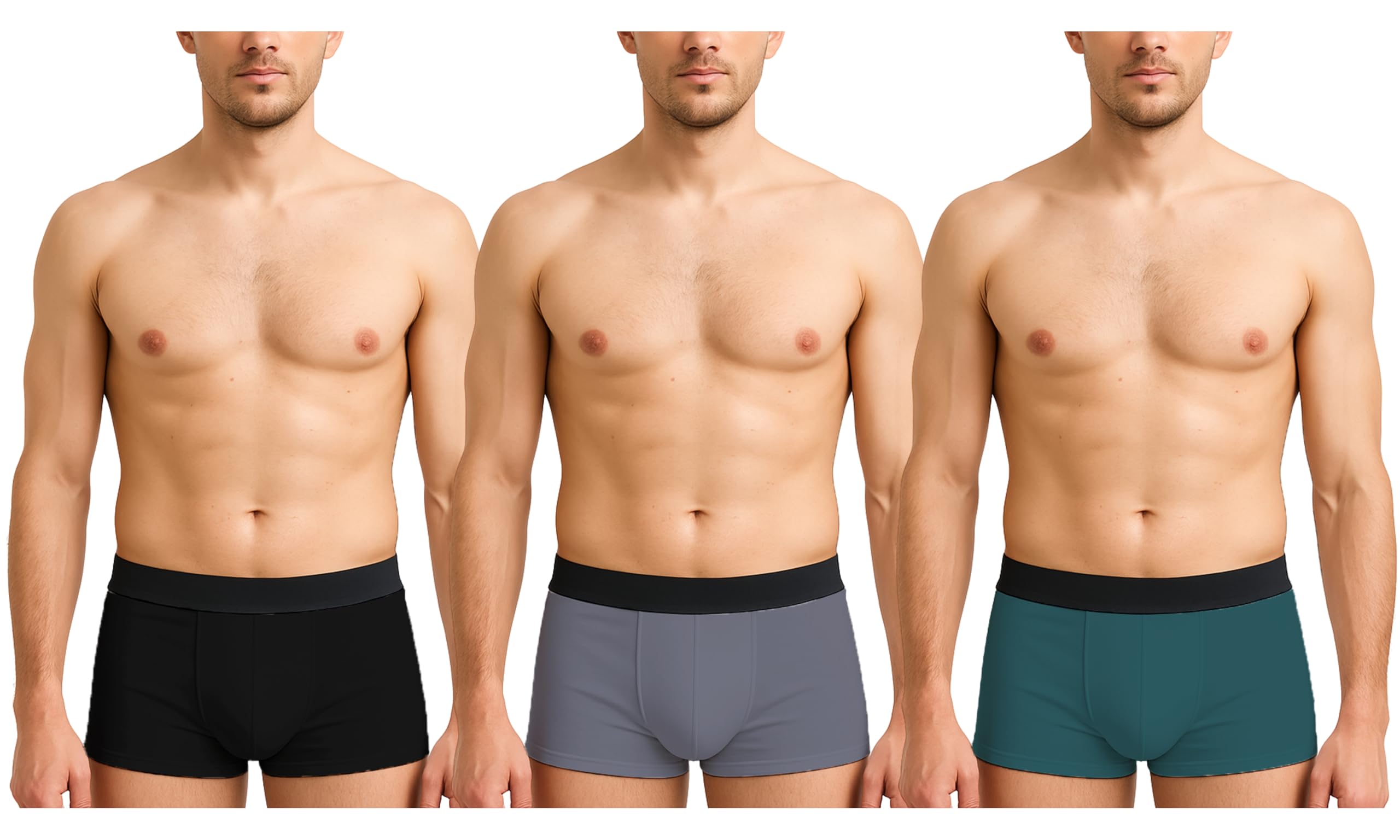 Ice Silk Plain Stretchable Breathable Underwear for Men | Multicolor | Ultra Soft | Antibacterial Trunk | Light-Weight | Regular Fit | Comfortable | Best Fitting | Durable Design | Pack of 3-image-14