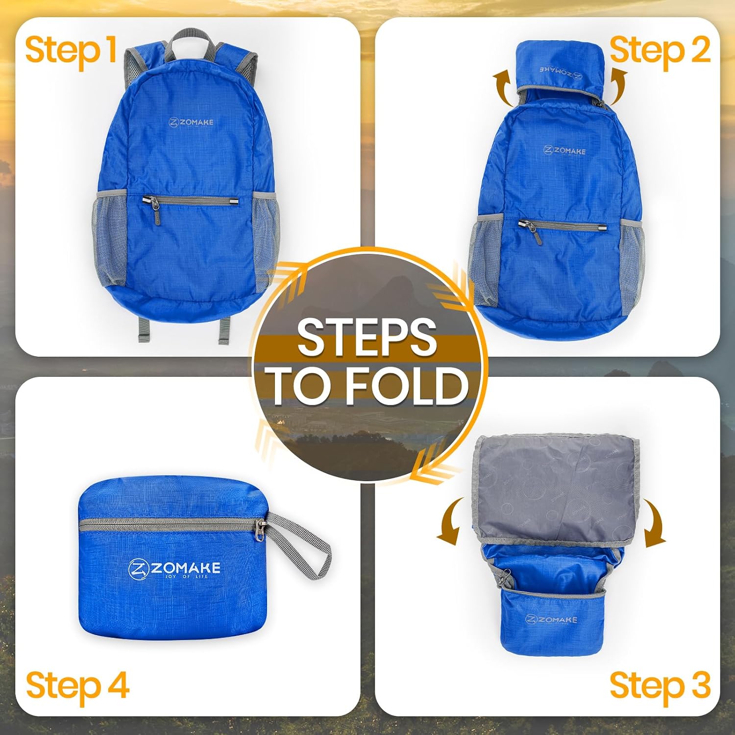 ZOMAKE Lightweight Packable Backpack, Foldable Small Travel Day Pack image 5