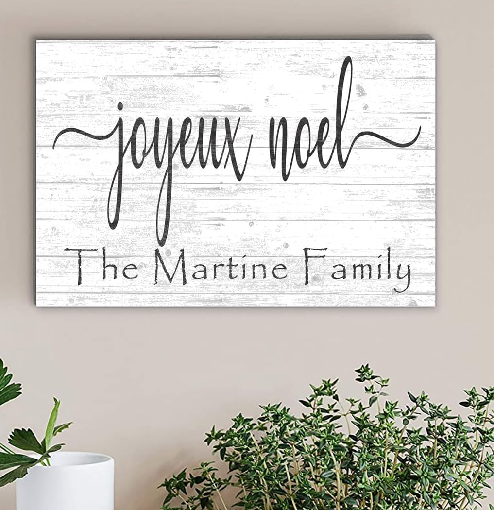 Joyeux Noel Sign SOLID WOOD French Christmas Holiday Farmhouse Wall Decor CUSTOM Gift Wooden Decoration
