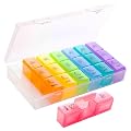JimXen Weekly Pill Organizer 7 Day × 3 Times a Day | 21 Slots Large Moisture-Proof BPA-Free Medicine Box | Portable Trav