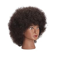 Vista 2 de Traininghead - Cabeza de maniquí de cabello 100% real, cabeza de entrenamiento, cosmetología, cabeza de maniquí, cabeza de práctica de peluquería