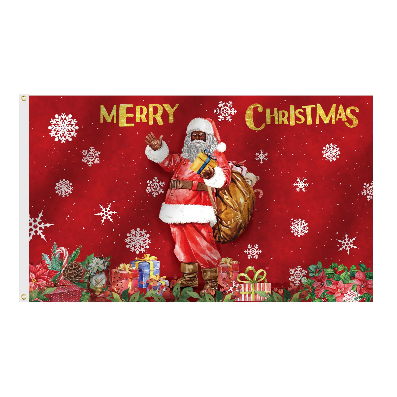 Amazon.com : SENSEVEN Black Santa Claus Flags for Outside 3x5 Ft ...